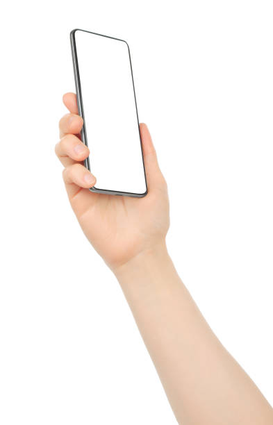 istock Hand holding modern Smart Phone, isolated on white background 1410065471