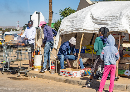 Vendors busy at a Street Market at Katutura Township near Windhoek in Khomas Region, Namibia