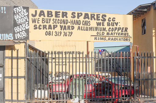 Jaber Spares Shop at Katutura Township near Windhoek in Khomas Region, Namibia. This is a commercial business.