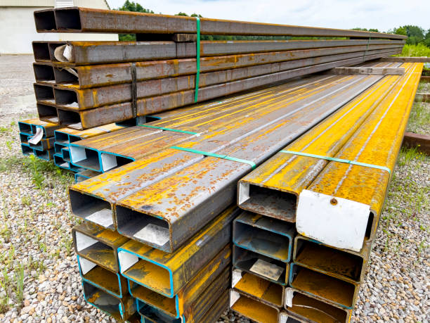 istock Several Skids of Steel Beams 1410067826