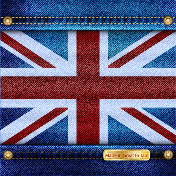 Vector illustration of Union Jack denim