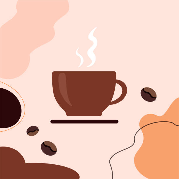 istock Cup of fresh coffee on pastel background. Vector illustration. Flat Style. Decorative design for cafeteria, posters, banners, cards 1410068869