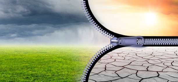 istock Zipper opens a desert landscape to fertile land 1410070458