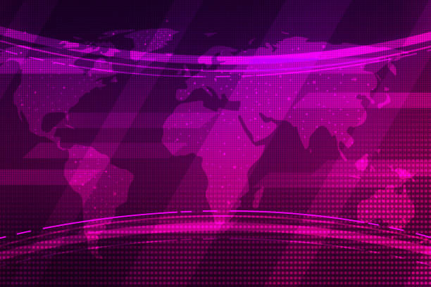 istock Breaking News and broadcasting media background in purple and red color 1410074086