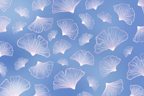 Clovers on a blue background. vector art illustration