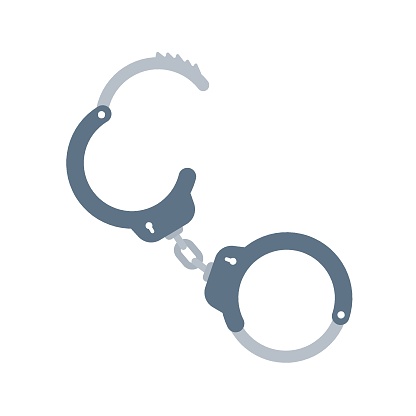 Handcuffs. Chains for detaining offenders.