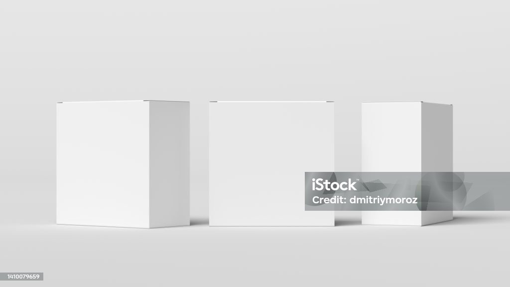 3 Square Box Three Square Boxes Mock Up White Gift Boxes On White Background Front ...