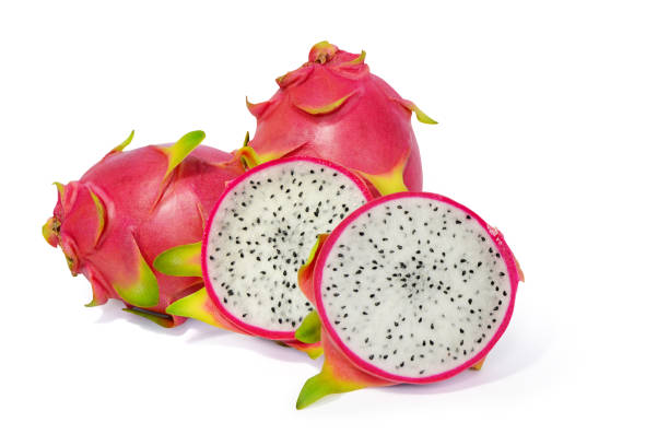 istock Dragon fruit, red-green peel fruit isolated on white background. 1410079675