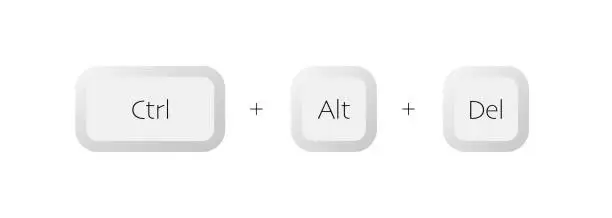 Vector illustration of Combination of keyboard buttons Ctrl Alt Del
