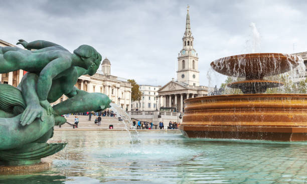 istock Fountain at the Trafalgar Square in London, UK 1410089276