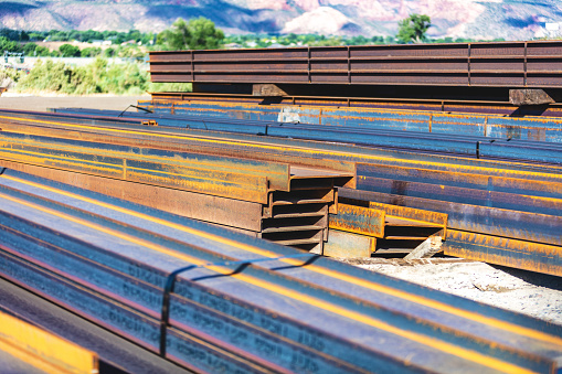 Western USA Construction Building Products and Materials and Infrastructure Steel I-Beams and Girders Background Photo Series