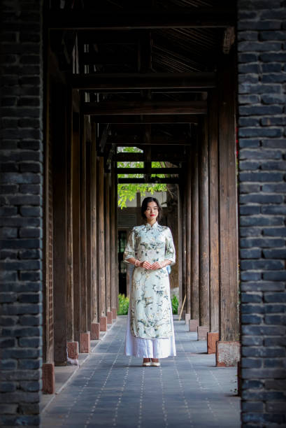istock A woman in a cheongsam 1410090622