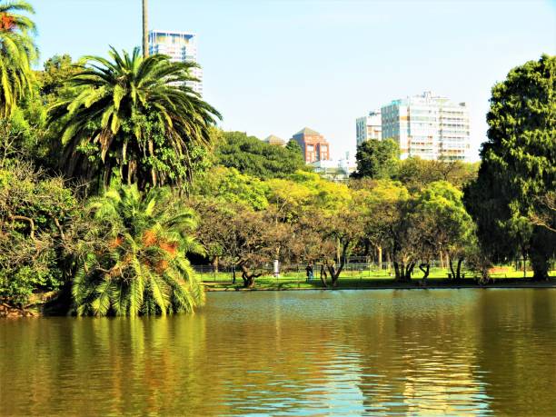 Public park in Palermo in Buenos Aires. stock photo