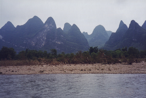 Li River in Guilin, Guangxi Province, China of Old photo