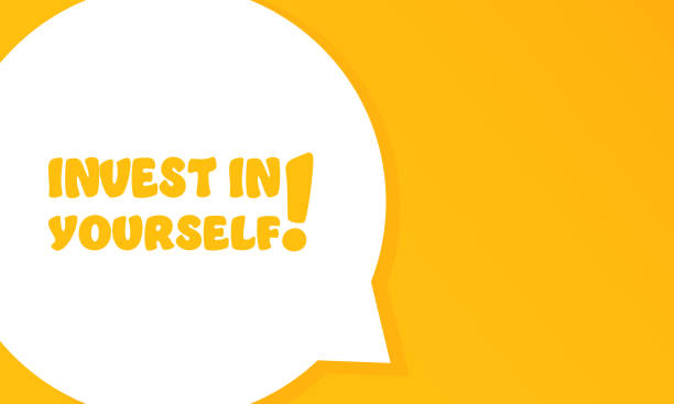 istock Invest in yourself. Speech bubble with Invest in yourself text. 2d illustration. Flat style. Vector line icon for Business and Advertising 1410102242