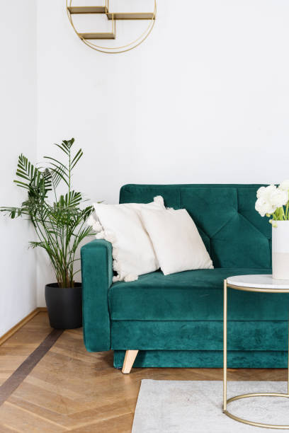 istock Living room interior with green velvet sofa 1410106710