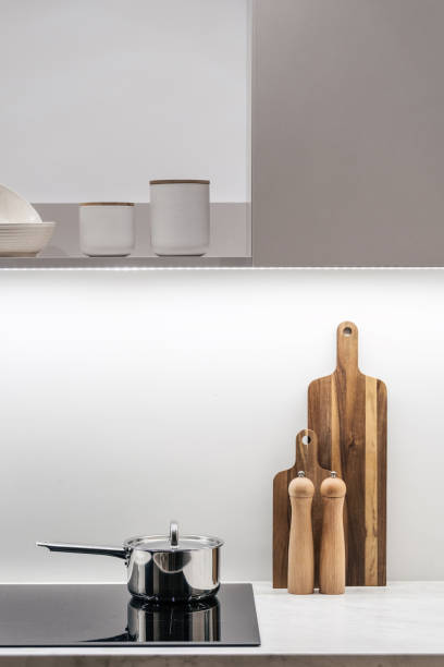 istock Modern saucepan on induction stove in kitchen 1410107388