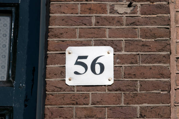 istock Close Up House Number 56 At Amsterdam The Netherlands 1410107651