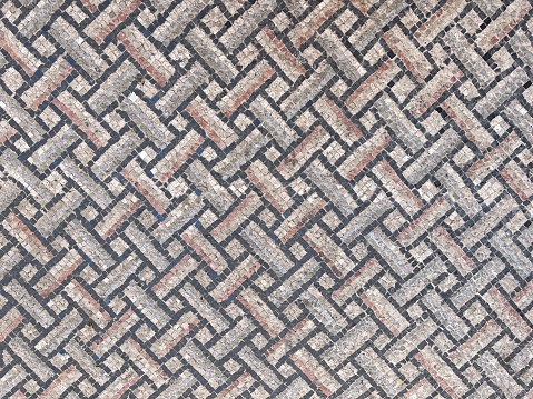 Abstract Roman mosaic pattern in Split, Croatia