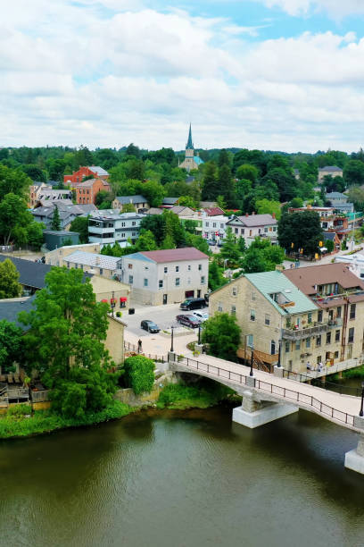 istock Aerial vertical of downtown Elora, Ontario, Canada 1410112227