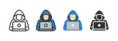 istock 4 Style Hacker Icons 1410112338