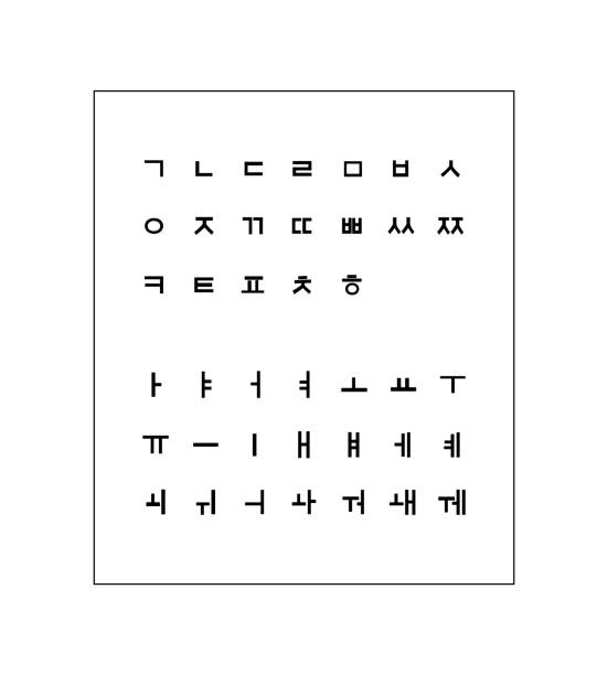 illustrations, cliparts, dessins animés et icônes de hangul, alphabet coréen, langue coréenne - écriture coréenne