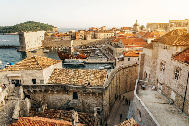 View over Dubrovnik Old Town Harbour