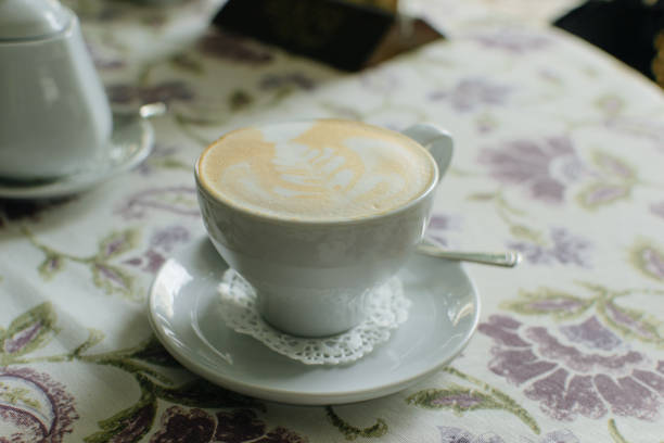 istock cup of coffee on the tablecloth 1410117800