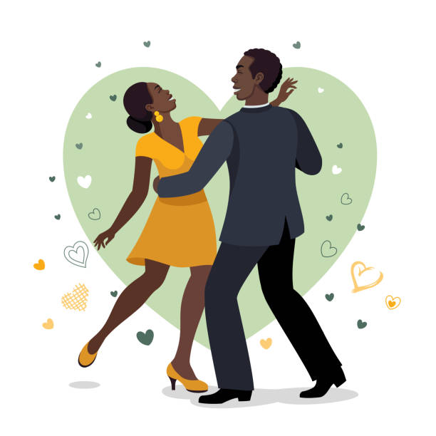 ダンスポスターやチラシ。アフリカ系アメリカ人のダンスカップル。 - latin pop点のイラスト素材／クリップアート素材／マンガ素材／アイコン素材