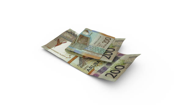 istock 3D rendering of Double 200 Aruban florin notes isolated on white background 1410120900