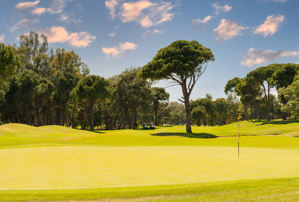 istock Golf course panorama with beautiful sky. Landscape view of golf course in Turkey Belek 1410126205