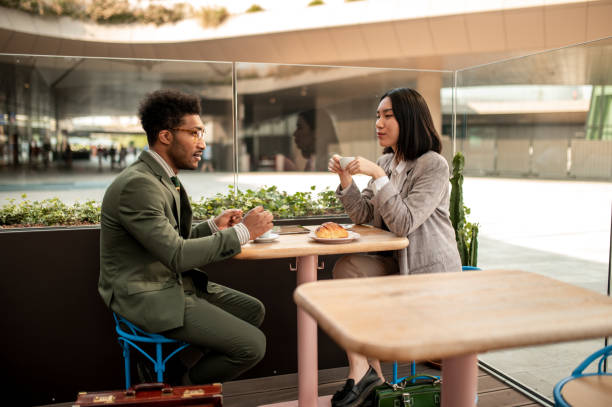 istock Two business people having meeting. 1410131132