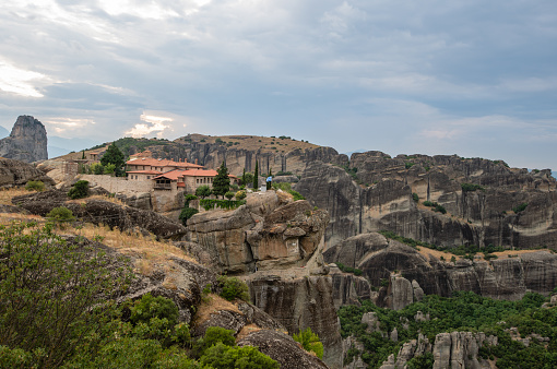 View of Holy Trinity Monastery (Agia Triada). Meteora monasteries, Greece
