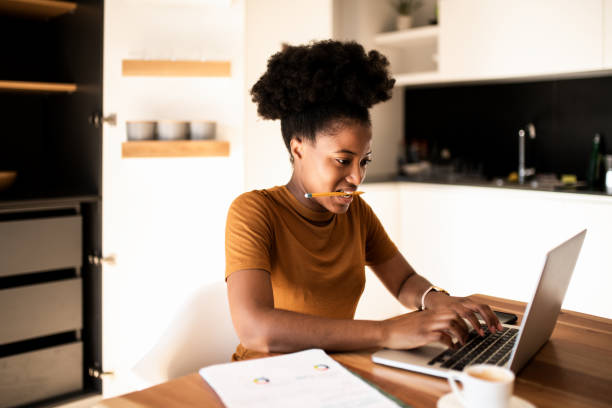 istock Businesswoman working from home 1410133576