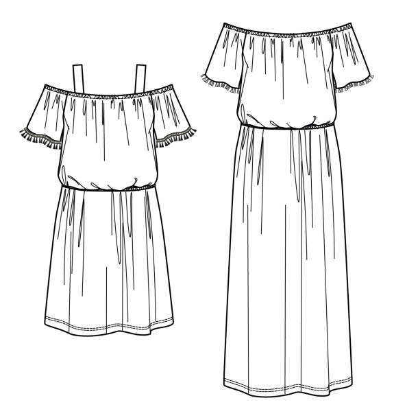 Ilustración de Vector Off Shoulder Vestido De Verano Moda Cad Mujer Maxi Vestido Strapless Con Borlas Y Mangas Cortas Dibujo Técnico Plantilla Plano Boceto y más Vectores Libres de Derechos de Hombro Ilustración de Vector Off Shoulder Vestido De Verano Moda Cad Mujer Maxi Vestido Strapless Con Borlas Y Mangas Cortas Dibujo Técnico Plantilla Plano Boceto y más Vectores Libres de Derechos de Hombro
