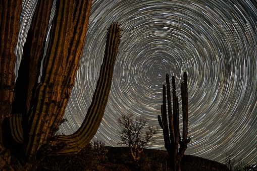 panning to baja california desert mexico startrail