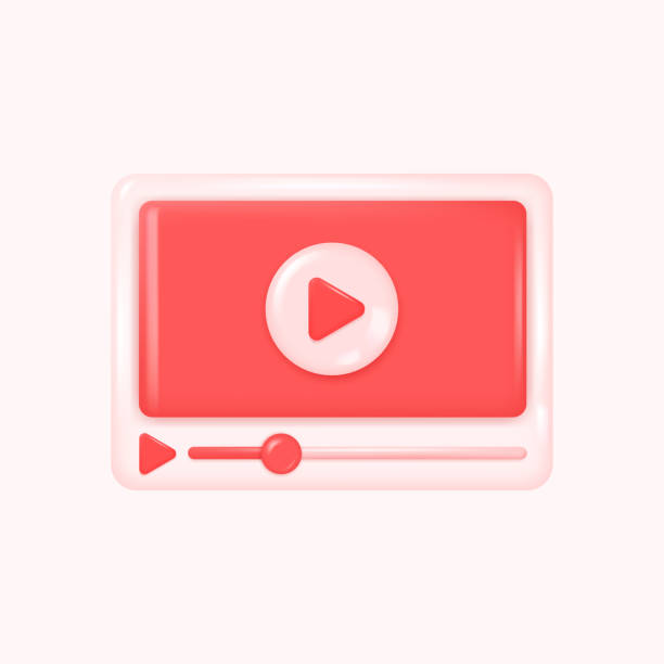 istock 3d video player template with play button. the concept of watching a video or live broadcast. vector illustration isolated on white background. 1410140759