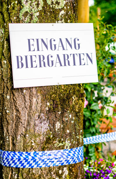 istock typical bavarian beergarden sign - translation: beergarden 1410141860