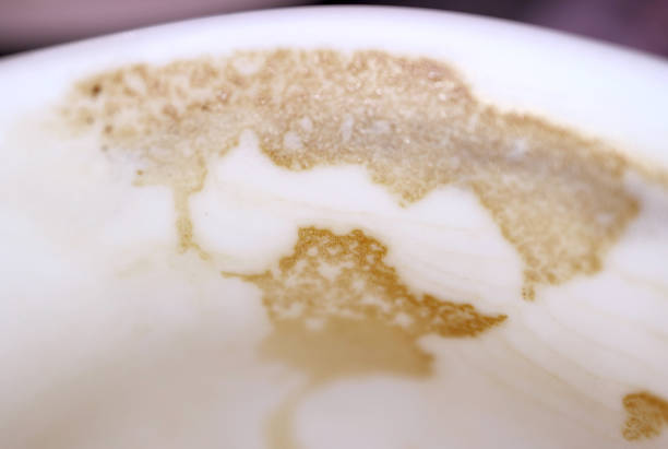 istock Closeup of coffee traces on a cup after finished drinking 1410148597