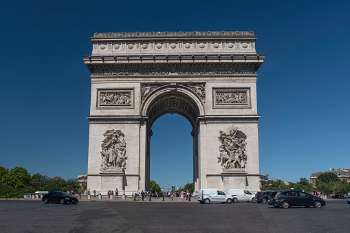 Arc de Triomphe in Paris, France on the Champs Elysées