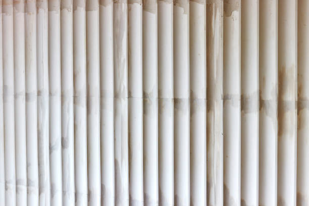 3D decorative wavy gypsum plaster wall panels before painting. abstract background