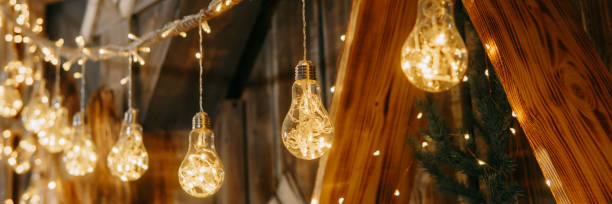 istock Luminous garland in the Christmas interior 1410151434