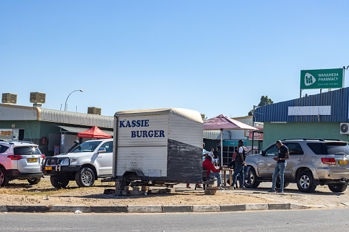 Food Truck at Wanaheda Township near Windhoek at Khomas Region, Namibia, with people visible.