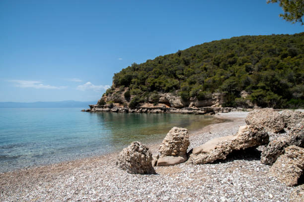 istock Rocky shore of sea bay 1410160268