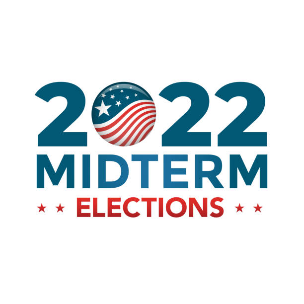 2022 Midterm Elections Design w Red White and Blue Vote Icon 2022 Midterm Elections Design with Red White Blue Vote Icon midterm election stock illustrations
