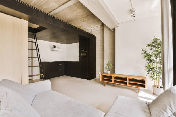 istock The interior of the studio apartment with a large sofa 1410174477