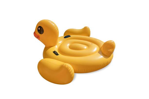istock Duck shaped inflatable ring isolated on white background with clipping path. Concept for summer day 1410178225
