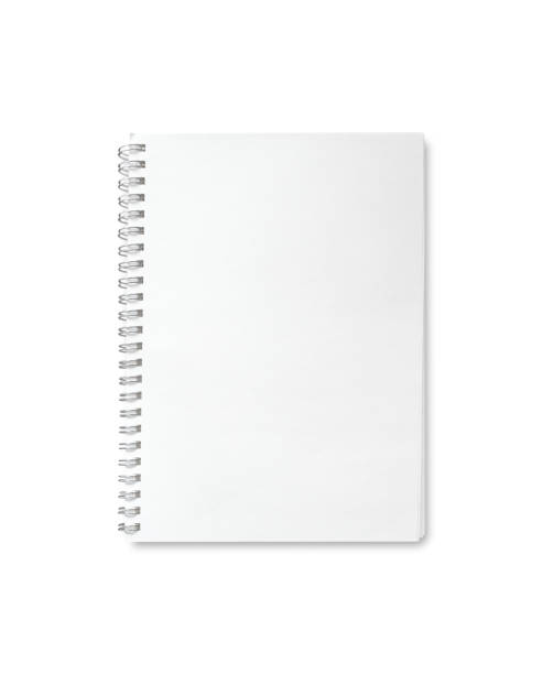 istock Metal spiral notebook blank isolated on white background included clipping path. Cover Book or calendar, Notepad mockup template 1410180859