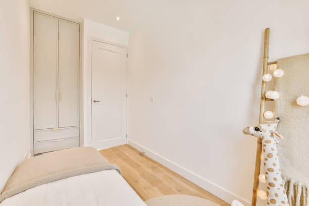 istock A bedroom in a modern house with a small bed 1410181268