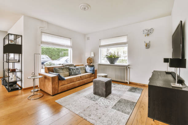 istock Bright spacious living room in a modern apartment 1410184533